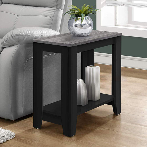 11.75" x 23.75" x 22" BlackGrey Particle Board Laminate Accent Table