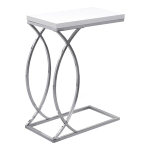 18.25" x 10.25" x 25" White Mdf Metal Accent Table