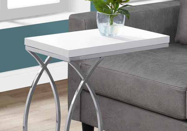 18.25" x 10.25" x 25" White Mdf Metal Accent Table