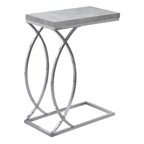 18.25" x 10.25" x 25" Grey Mdf Laminate Metal Accent Table