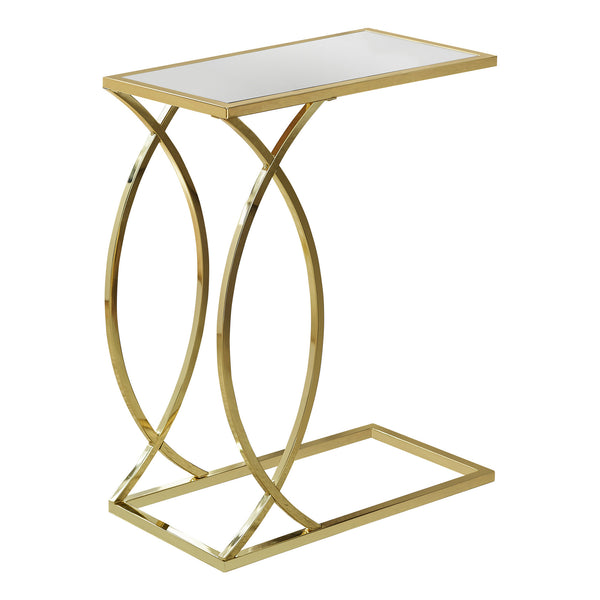 18.25" x 10.25" x 24" Gold Metal Glass Accent Table