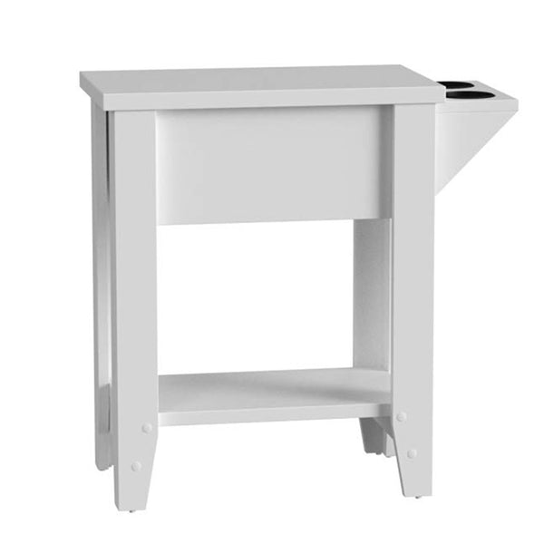 24" x 11.5" x 24" White Finish Hollow Core Accent Table