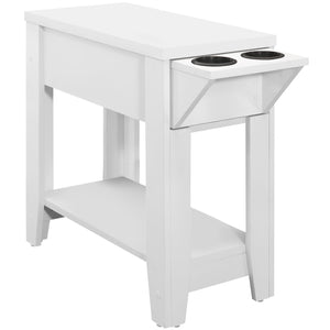 24" x 11.5" x 24" White Finish Hollow Core Accent Table