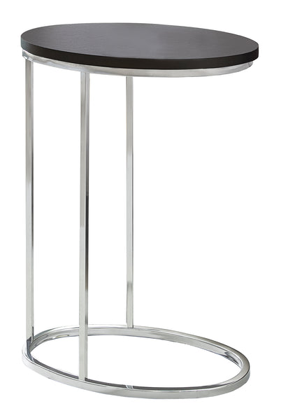 18.5" x 12" x 25" Cappuccino Particle Board Laminate Metal Accent Table