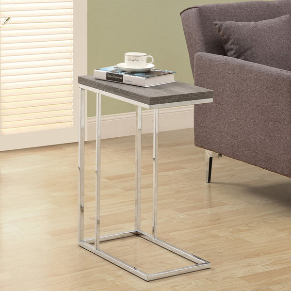 18.25" x 10.25" x 25.25" Dark Taupe Particle Board Metal Accent Table