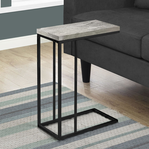 18.25" x 10.25" x 25.25" GreyBlack Particle Board Metal Accent Table