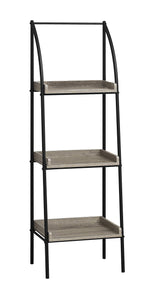 12" x 16" x 48" Dark Taupe Black Mdf Metal Bookshelf