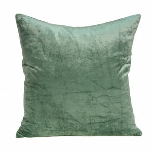 20" x 7" x 20" Transitional Green Solid Pillow Cover With Poly Insert