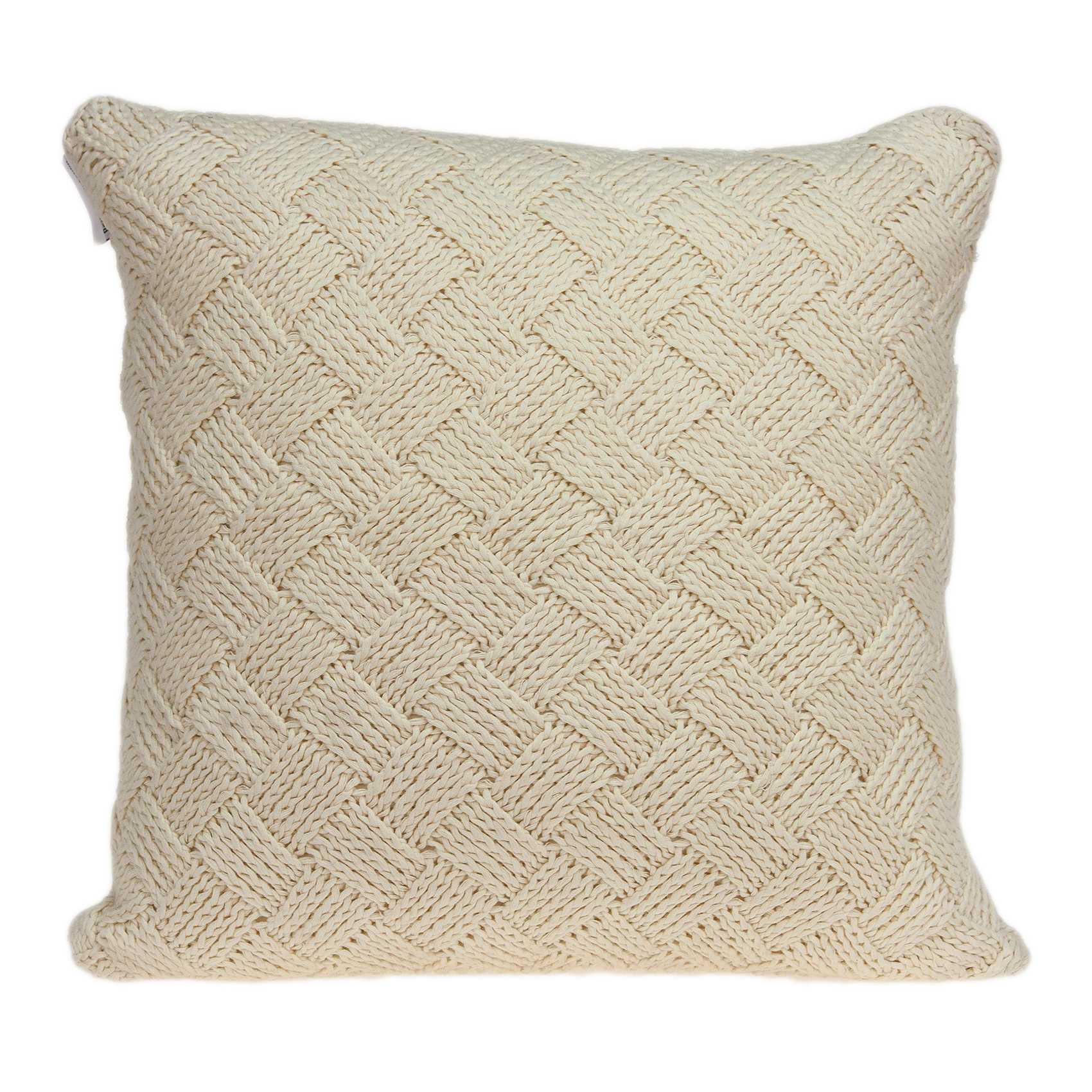 20" x 7" x 20" Transitional Beige Pillow Cover With Poly Insert