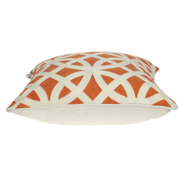 20" x 7" x 20" Transitional Orange Pillow Cover With Poly Insert