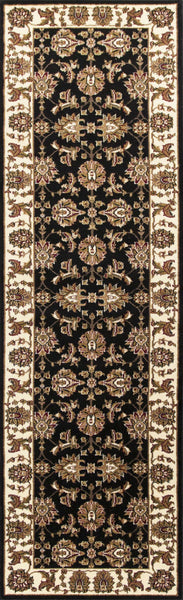 5' x 8' Black or Ivory Floral Bordered Area Rug