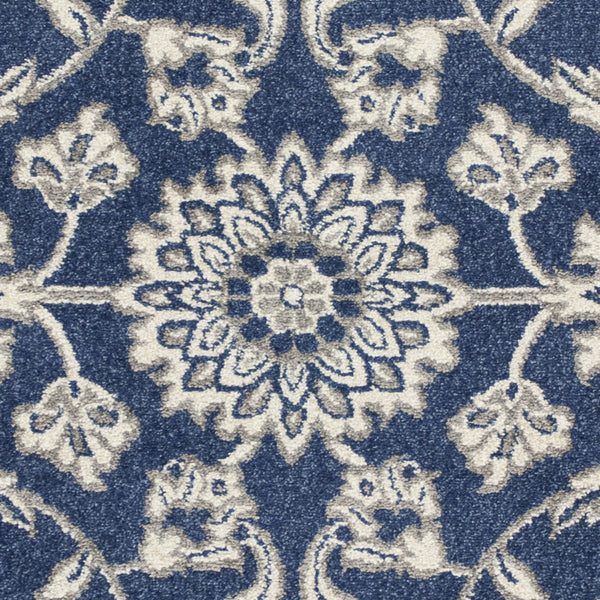 2' x 3' Denim Floral UV Treated Accent Rug