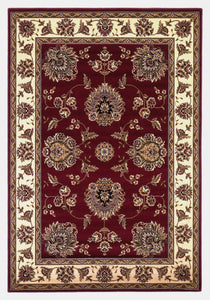 2'x3' Red Ivory Machine Woven Floral Traditional Indoor Accent Rug