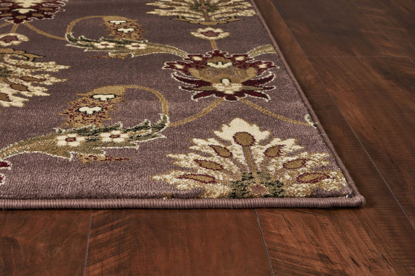 2'x3' Plum Machine Woven Floral Traditional Indoor Accent Rug