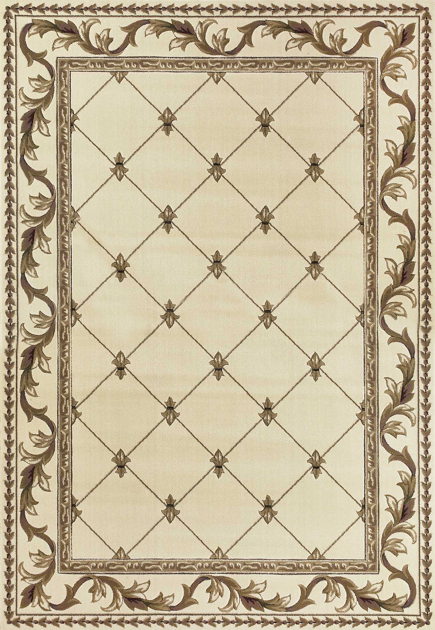 1' x 2' Polypropylene Ivory Area Rug