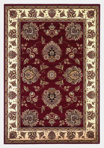 2'x3' Red Ivory Machine Woven Floral Traditional Indoor Accent Rug