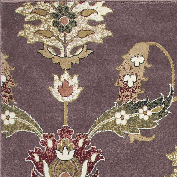 2'x3' Plum Machine Woven Floral Traditional Indoor Accent Rug