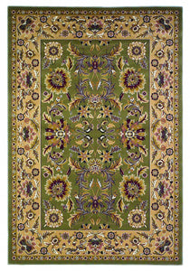 2'x3' Green Taupe Machine Woven Floral Traditional Indoor Accent Rug