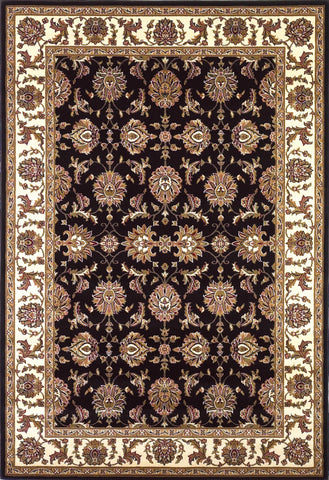 2'x3' Black Ivory Machine Woven Floral Traditional Indoor Accent Rug