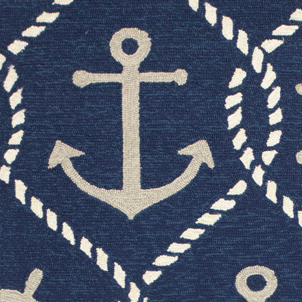 2' x 3' UV treated Polypropylene Navy Accent Rug