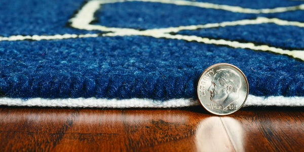 2' x 3' UV treated Polypropylene Navy Accent Rug