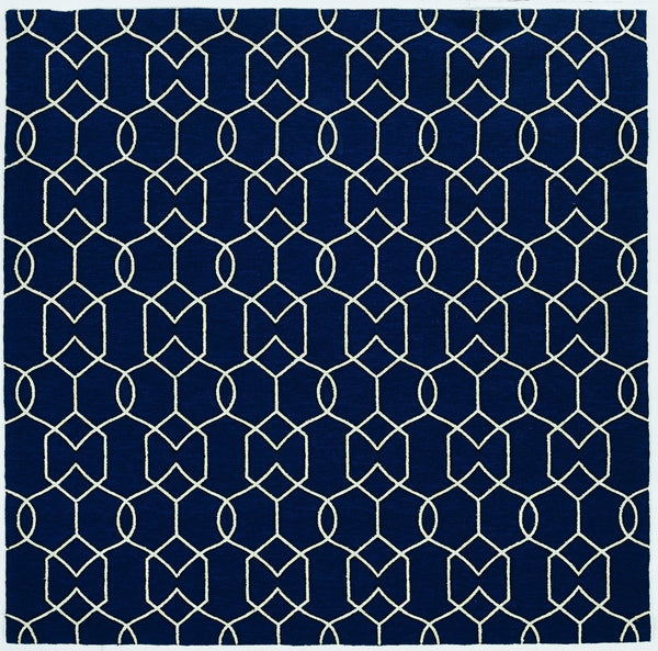 2' x 3' UV treated Polypropylene Navy Accent Rug