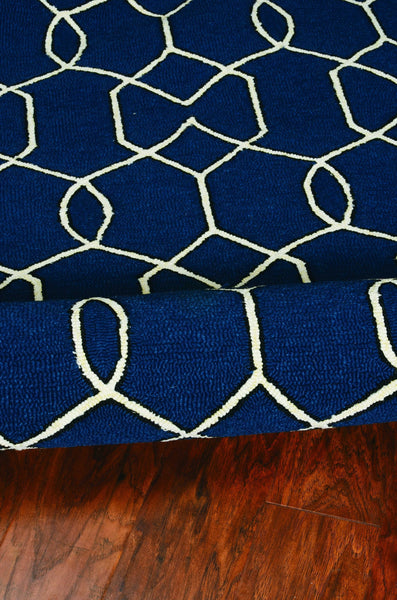 2' x 3' UV treated Polypropylene Navy Accent Rug