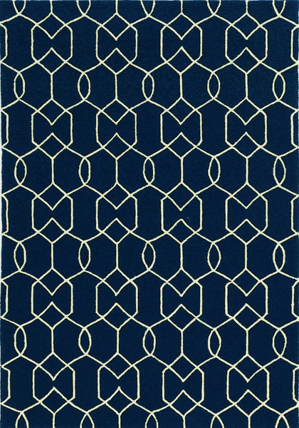 2' x 3' UV treated Polypropylene Navy Accent Rug