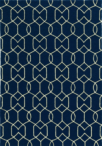 2' x 3' UV treated Polypropylene Navy Accent Rug