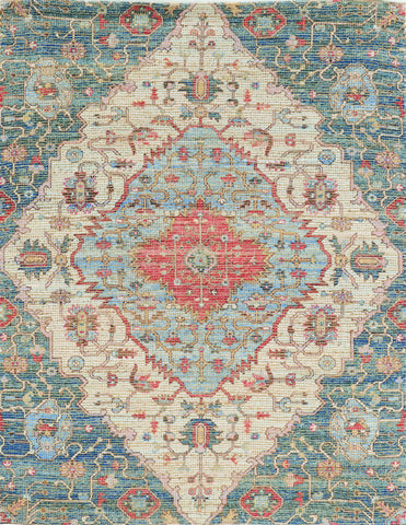 2' x 4' Jute Blue or Red Area Rug