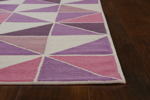 26" x 45" Polyester Ivory Pink Area Rug