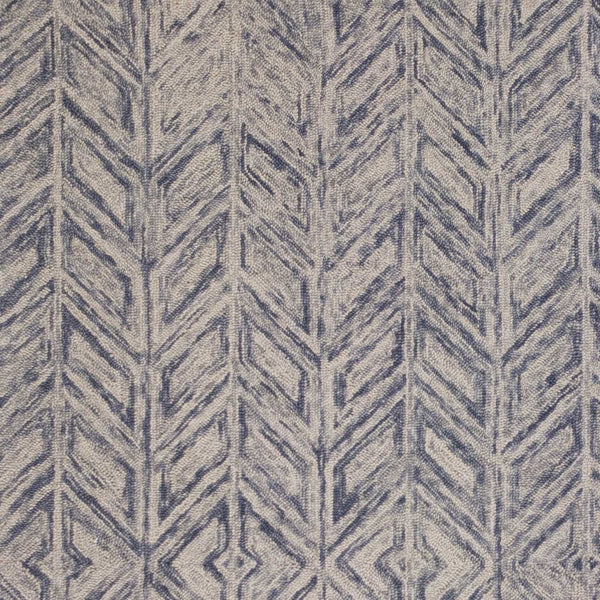 2'x4' Blue Hand Tufted Herringbone Indoor Accent Rug