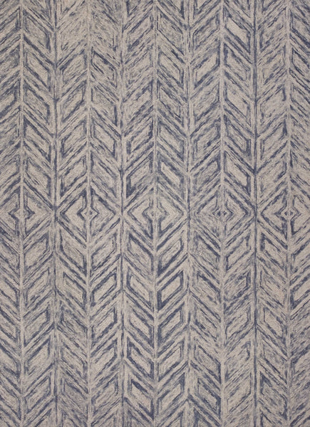 2'x4' Blue Hand Tufted Herringbone Indoor Accent Rug