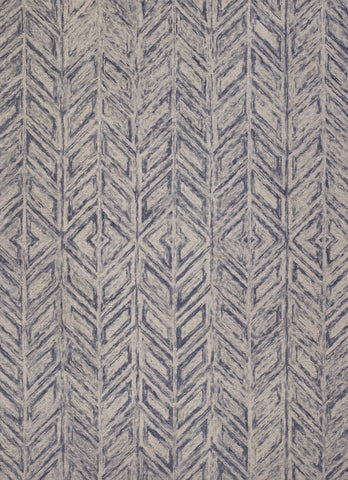 2'x4' Blue Hand Tufted Herringbone Indoor Accent Rug