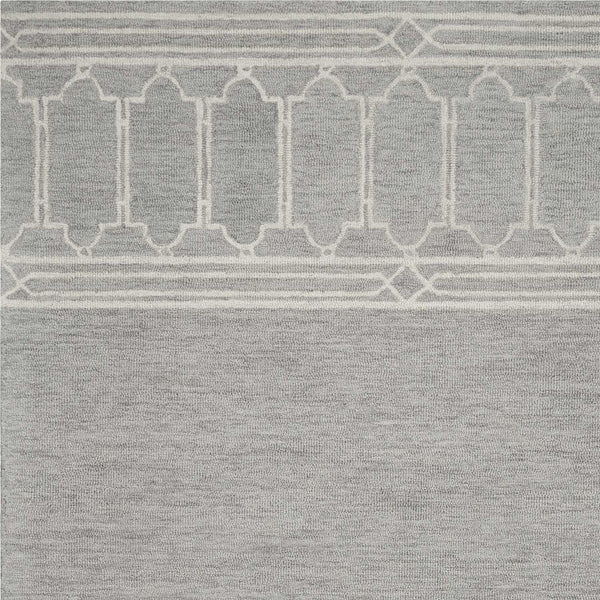 2' x 4' Wool Grey Area Rug