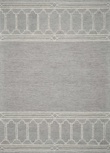 2' x 4' Wool Grey Area Rug