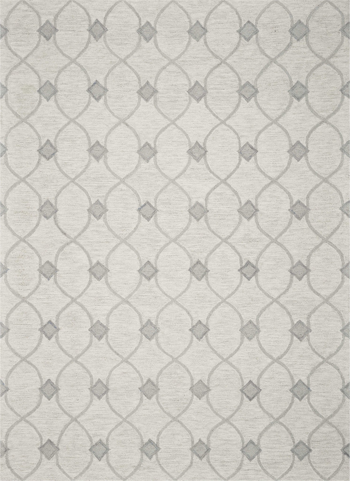 2'x4' Ivory Hand Tufted Ogee Indoor Accent Rug