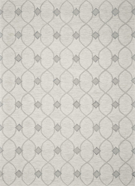 2'x4' Ivory Hand Tufted Ogee Indoor Accent Rug