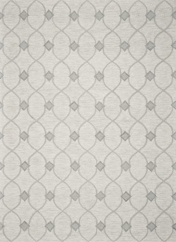 2'x4' Ivory Hand Tufted Ogee Indoor Accent Rug