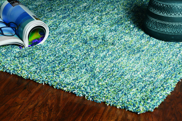 2' x 4' Polyester Seafoam Heather Area Rug