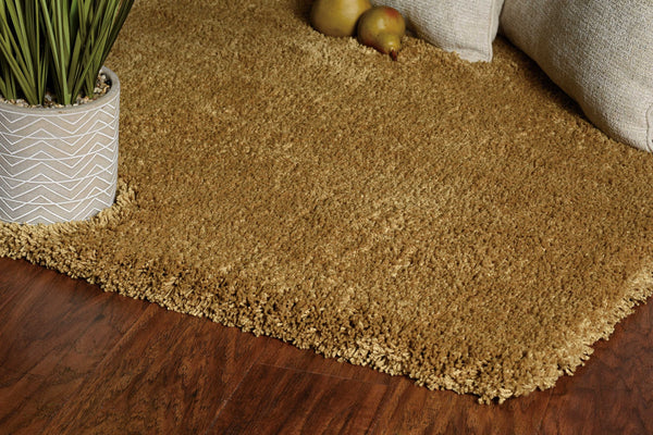 2' x 4' Polyester Gold Area Rug