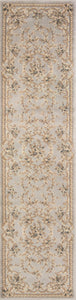 8' Light Grey Polypropylene Runner Rug