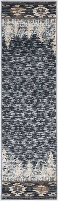 2' x 7' Slate Blue Polypropylene Runner Rug