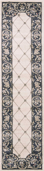 8' Ivory or Grey Polypropylene Runner Rug