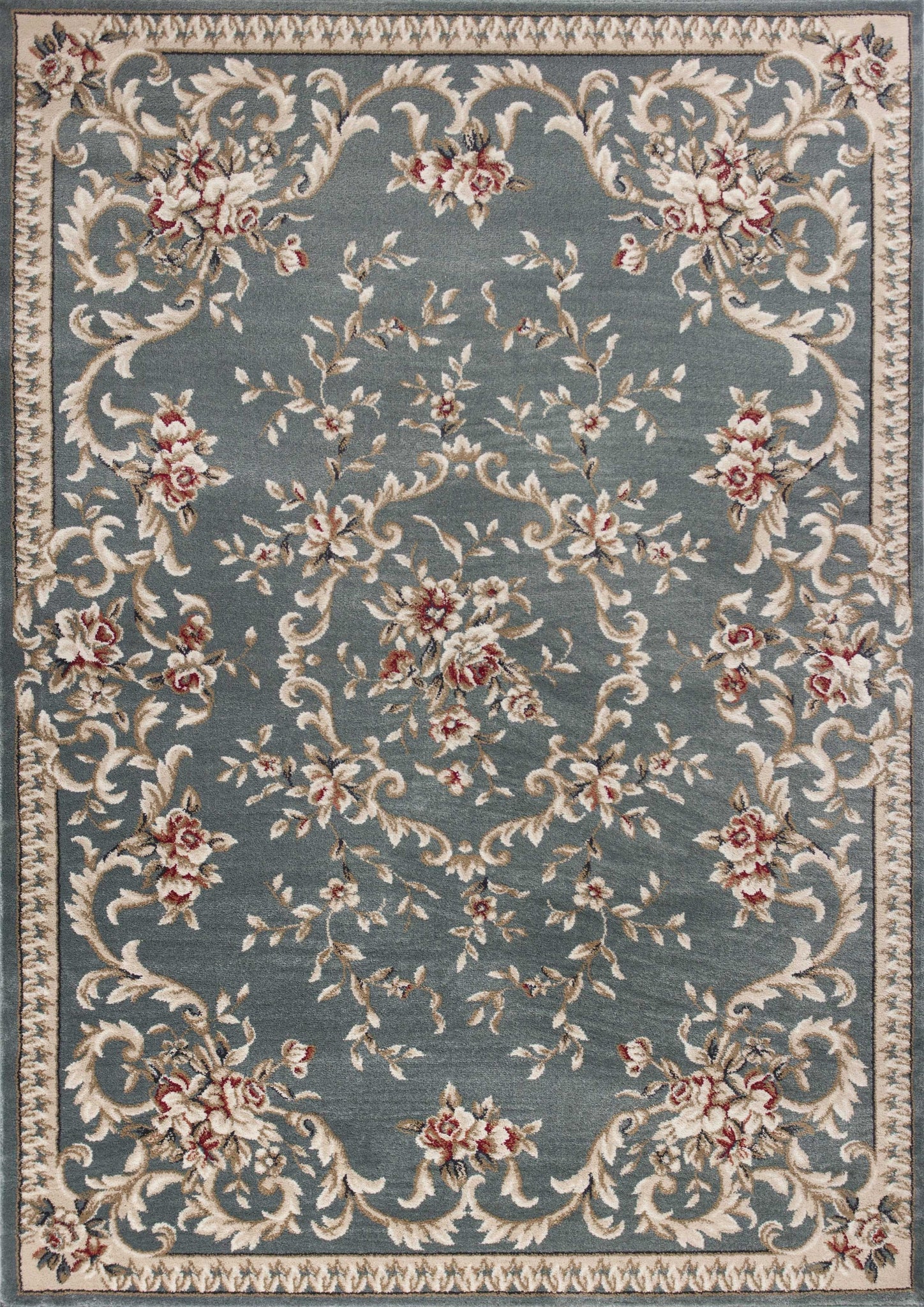 3'x5' Slate Blue Floral Indoor Area Rug