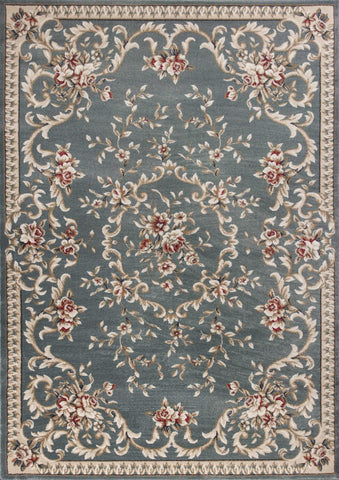 3'x5' Slate Blue Floral Indoor Area Rug