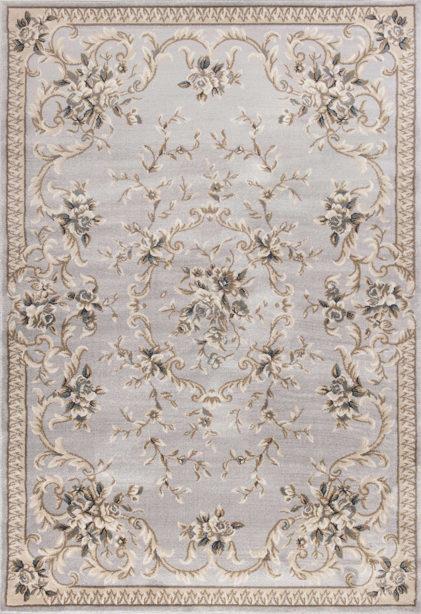 3' x 5' Light Grey Polypropylene Area Rug