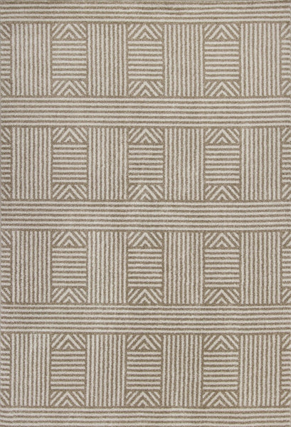 3' x 5' Beige UV Treated Polypropylene Area Rug