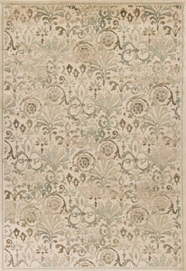 3'x5' Ivory Machine Woven Floral Traditional Indoor Area Rug