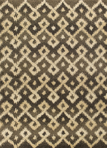 2'7" x 4'11" Polypropylene Smoke Sand Area Rug